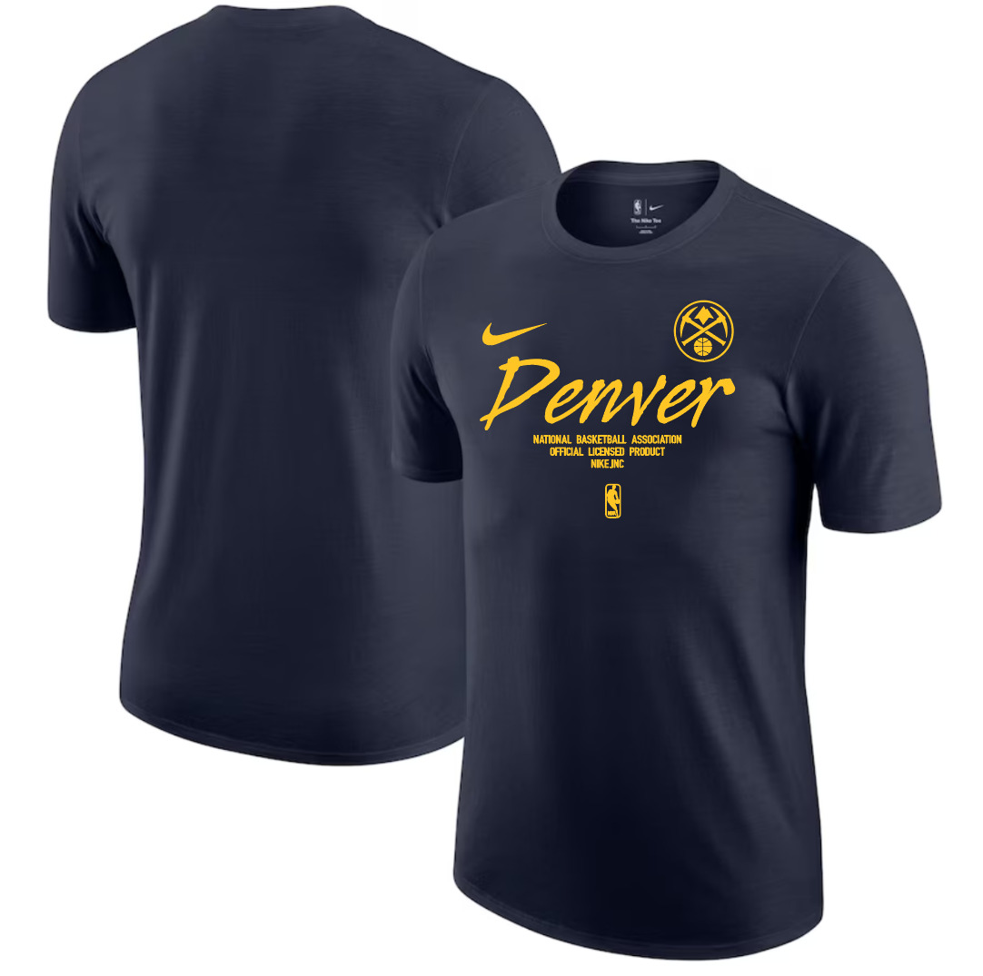 Men 2025 NBA Denver Nuggets Drak Blue Nike T shirts style 3->nba t-shirts->Sports Accessory